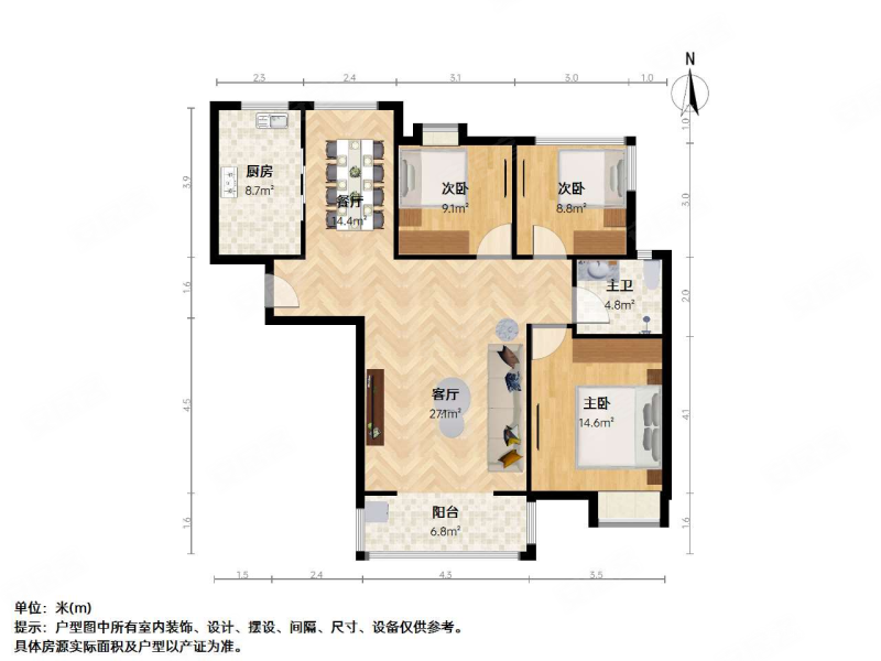 和昌湾景 刚需小三居 正规商品房 朝南 中间好楼层 满二