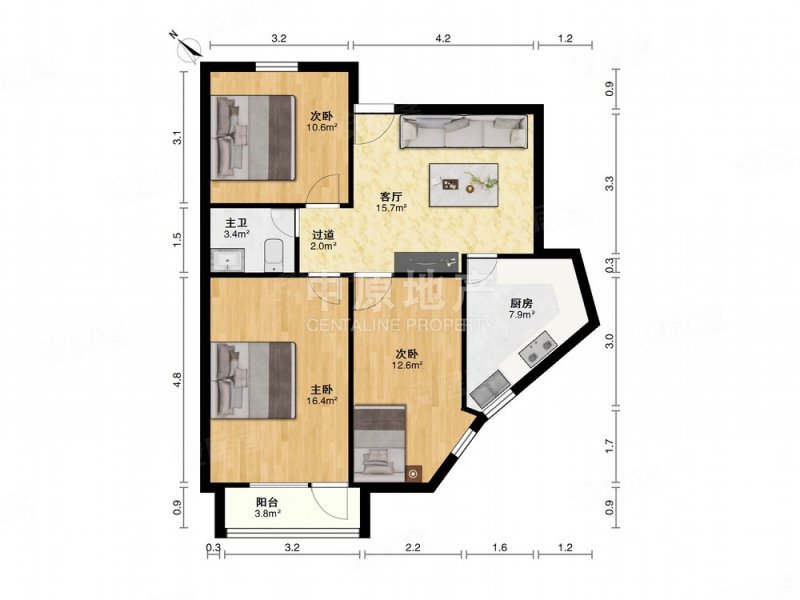 时运大楼3室1厅1卫90.47㎡南760万