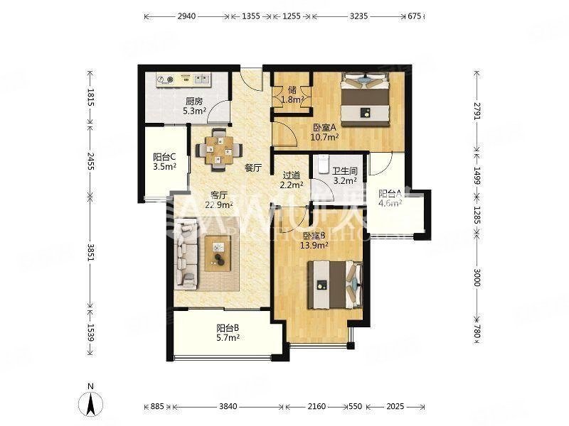 急售,汇丽花园二手房,825万,2室2厅,1卫,95.15平米-上海安居客