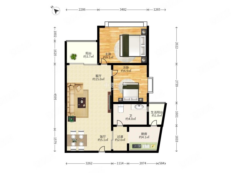 置换急卖 东风广场三期 精装两房 楼层适中