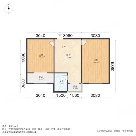 众纺路4号院2室1厅1卫62㎡南46万