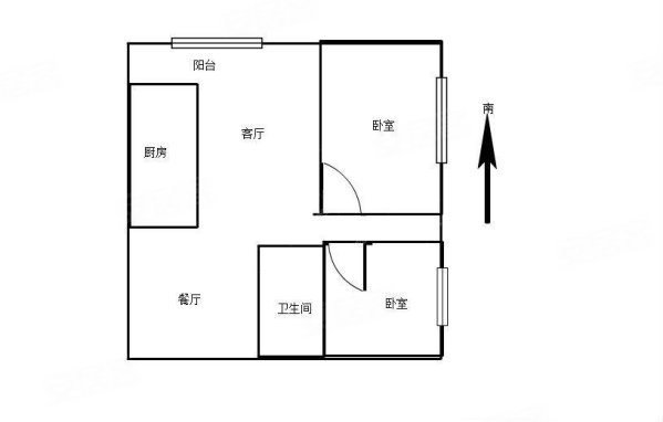 中晟溪城2室2厅1卫71.45㎡南北62万