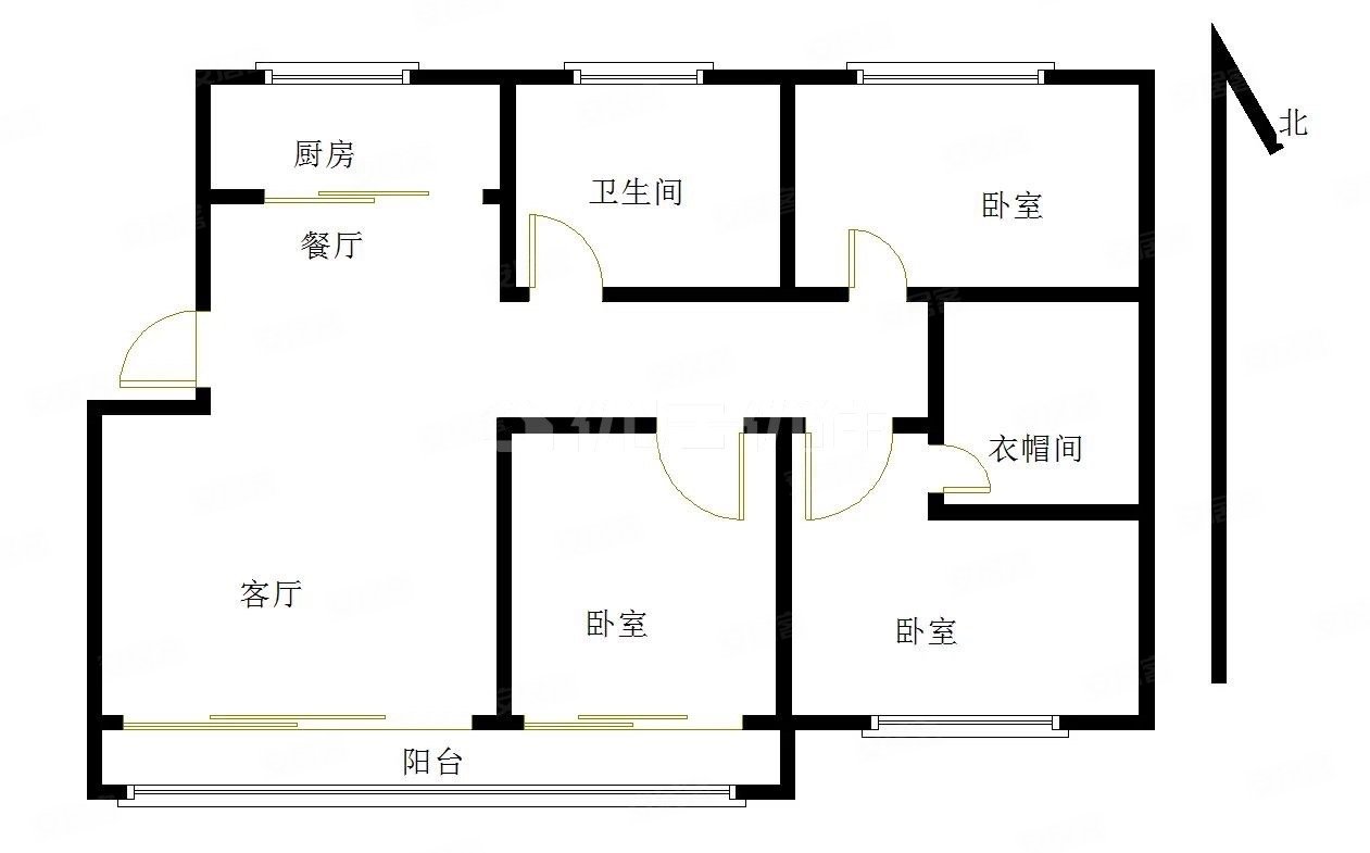香格丽苑3室1厅1卫107.09㎡南46万