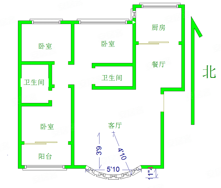 仁和家园(桥西)3室2厅2卫144㎡南北88万