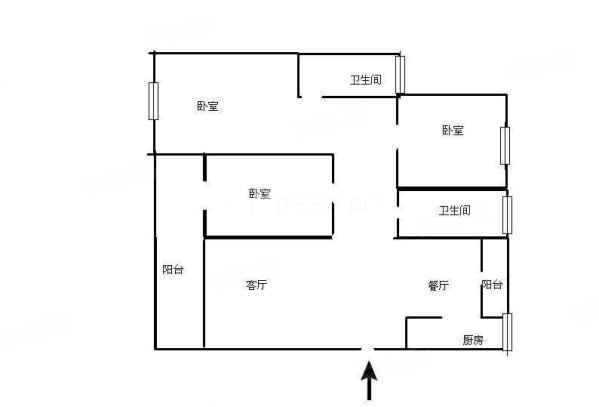 香城尚都3室2厅2卫125㎡南北80万