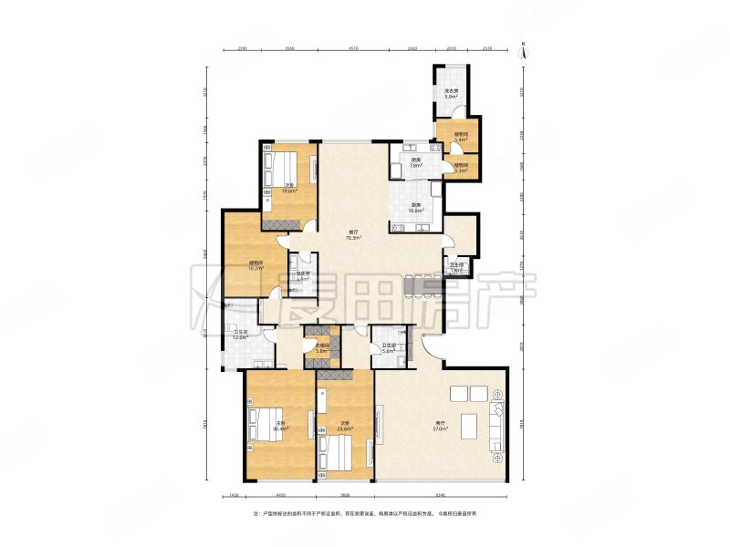 豪宅霄云路8号(南北通透4居)中间层,无遮挡!