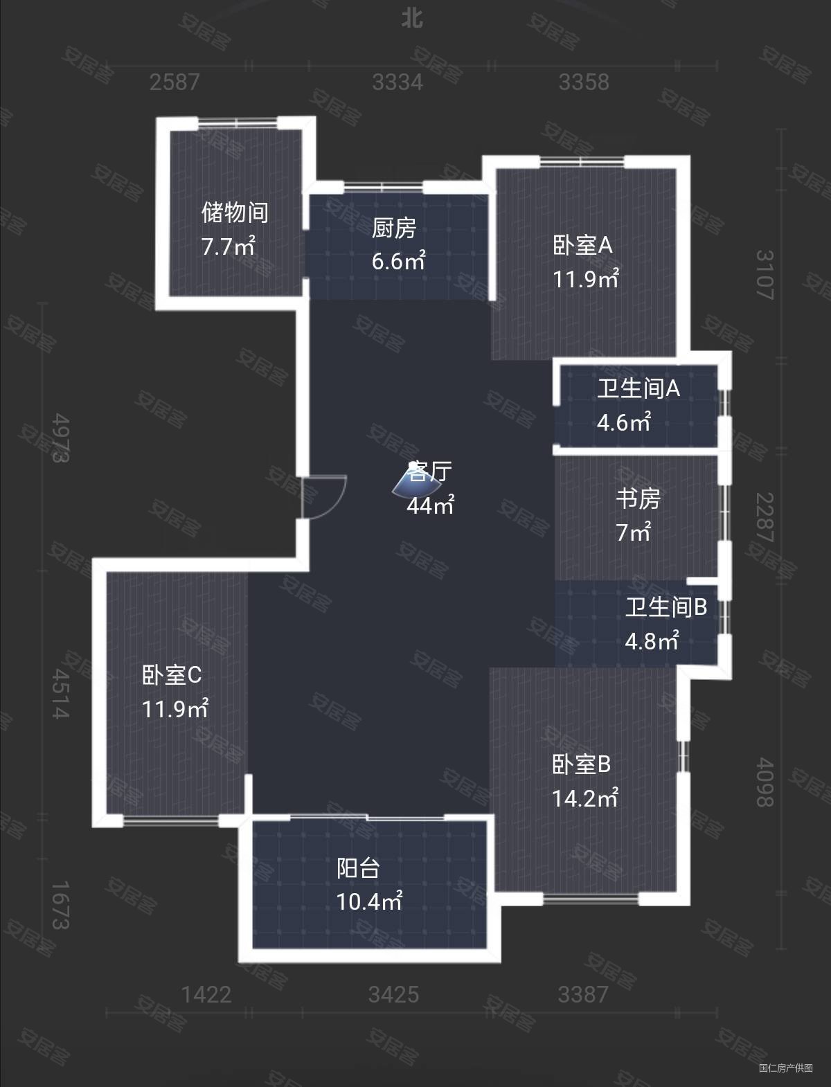 春天学府4室2厅2卫117.42㎡南175万