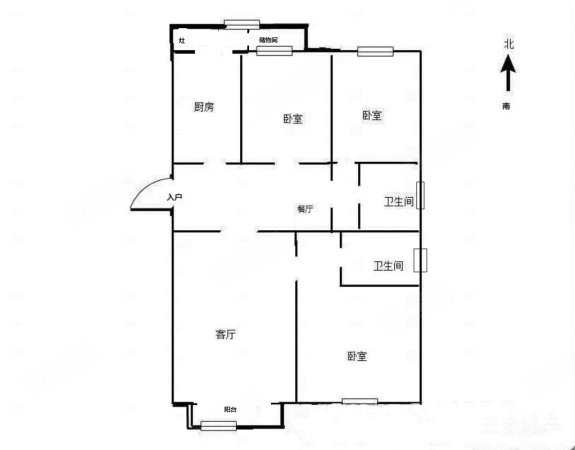 密西花园3室2厅2卫122.1㎡南215万