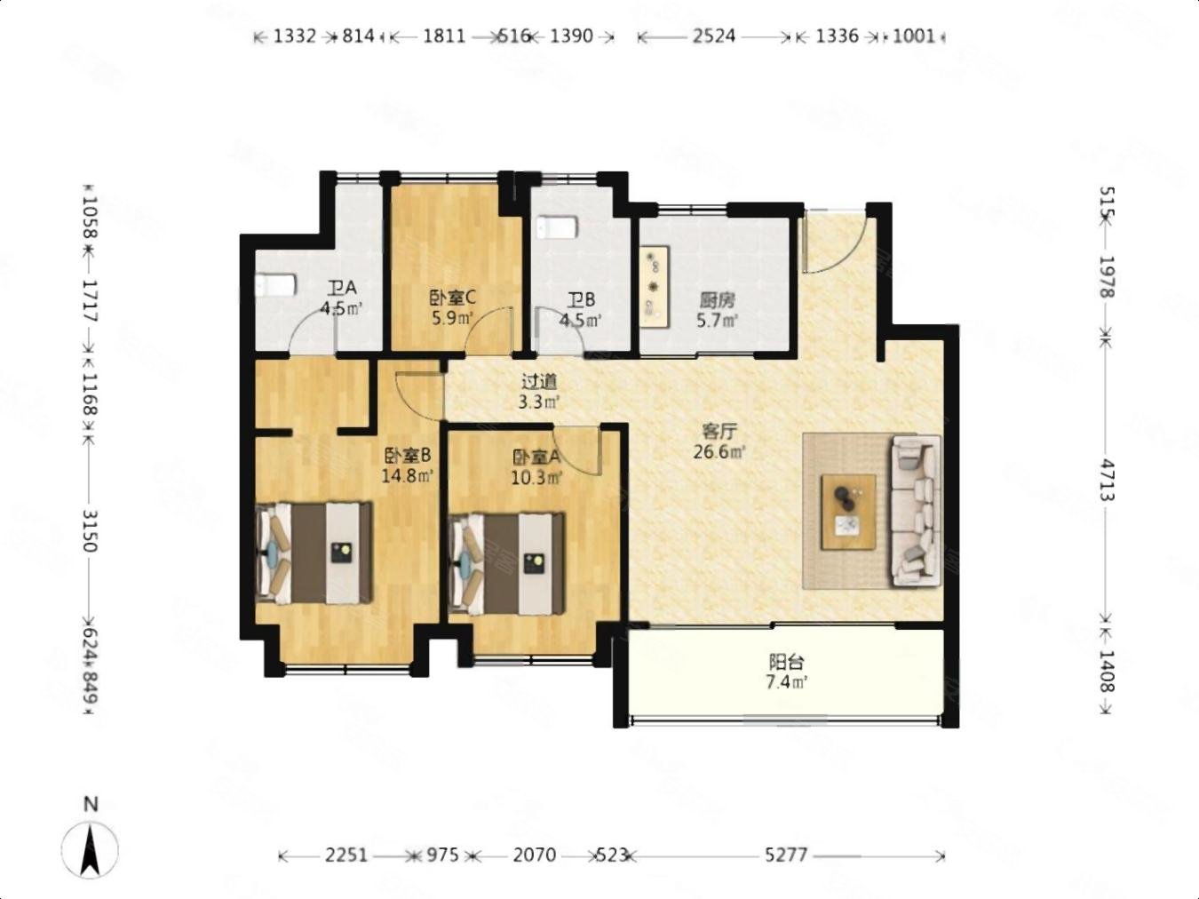 (老业主委托,独有)(婚装30万,保养新)(送家具家电车位)