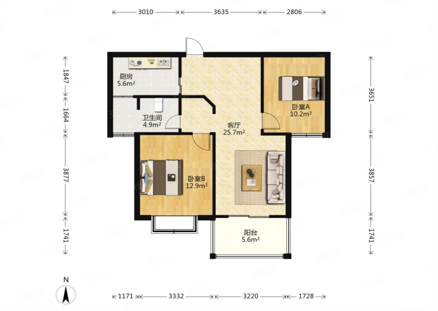 逸景湾2房1卫小区新环境好有钥匙随时可看