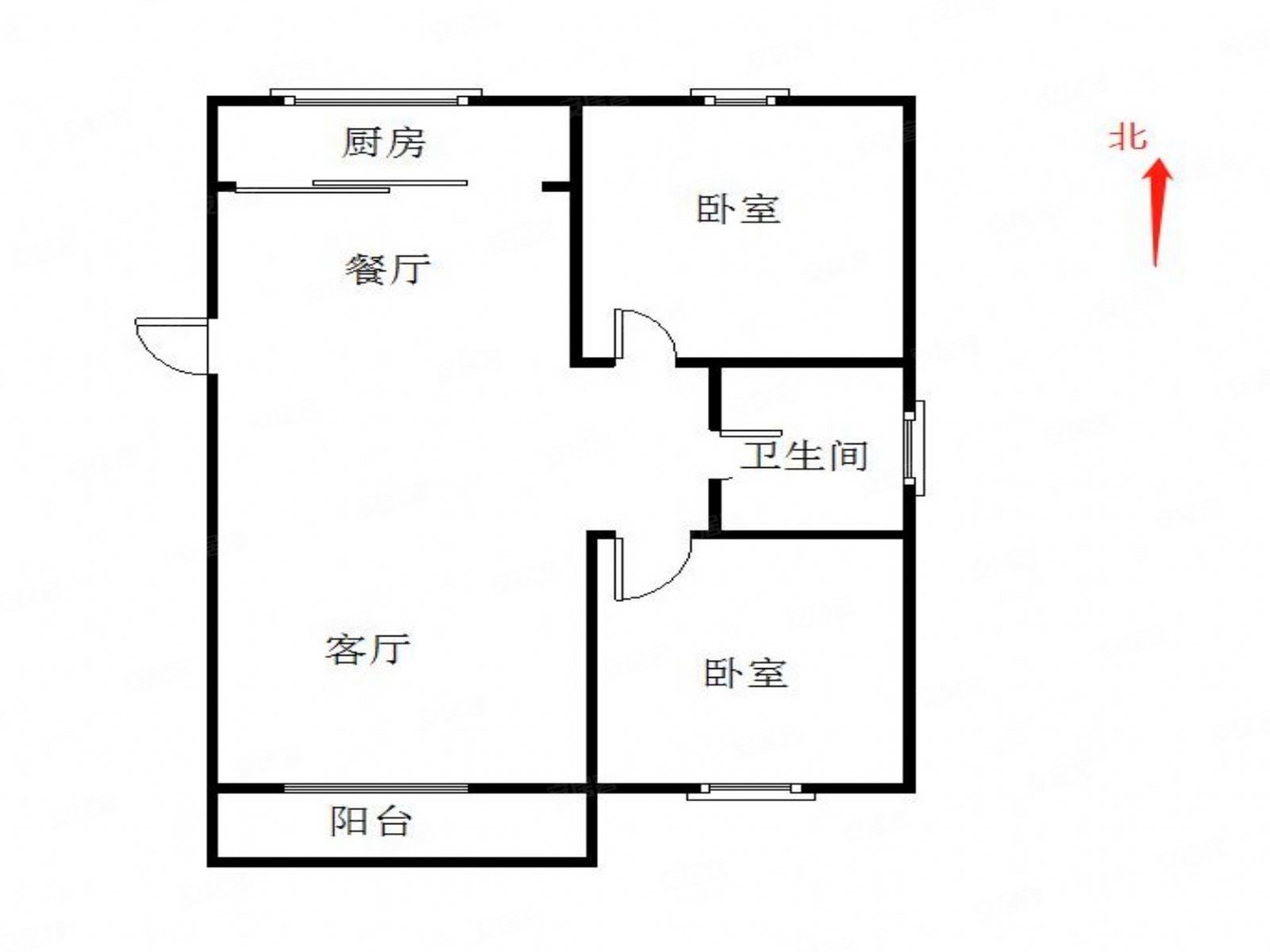 水仙公馆(一期)2室2厅1卫85㎡南北45.8万