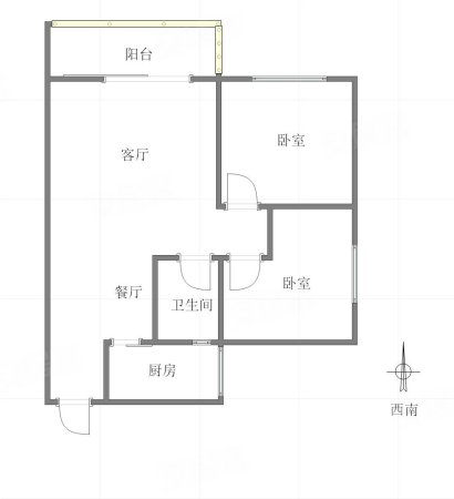 渝景新天地2室2厅1卫71.25㎡南北72万