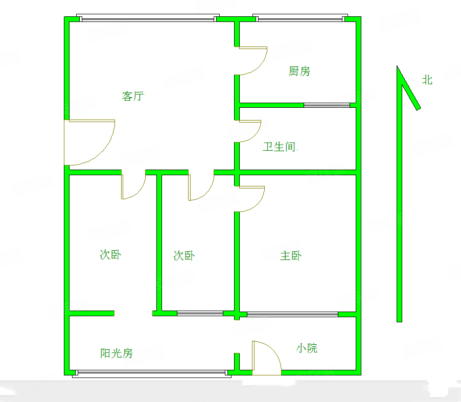 立新糕点厂宿舍3室1厅1卫88.35㎡南北83万