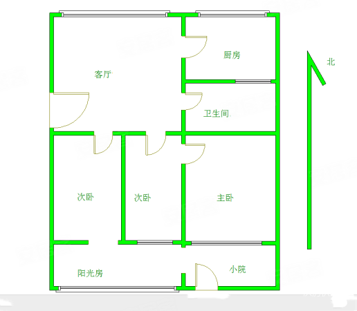 立新糕点厂宿舍3室1厅1卫88.35㎡南北83万