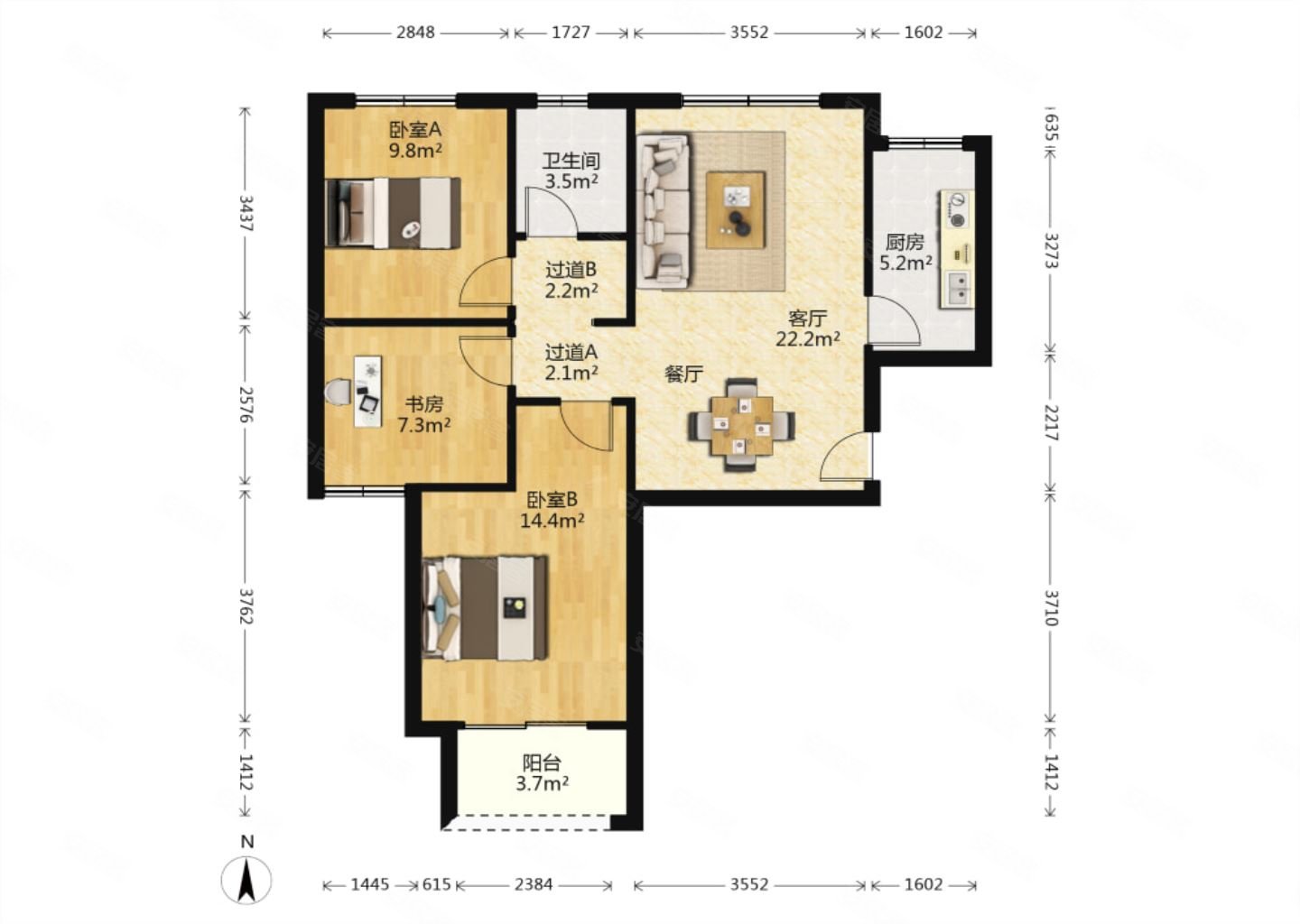 植物园 融创曲江印 华润置地九里曲江林语三居有证急