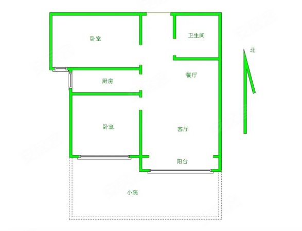 荣联天下城2室2厅1卫76㎡南北89万