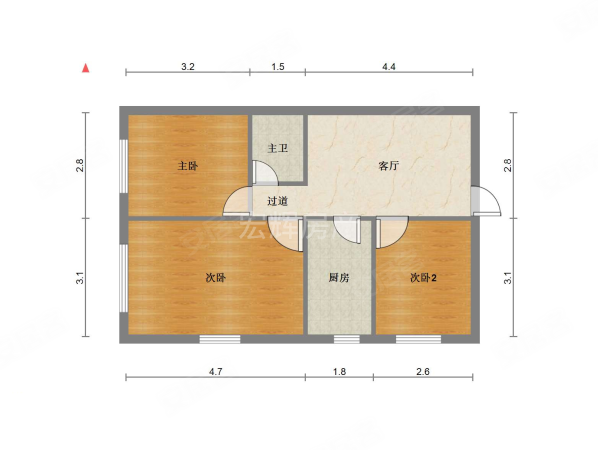 省委大教梁住宅小区3室1厅1卫85㎡西南140万