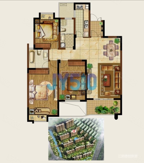 金宸国际花园 小区中心位置