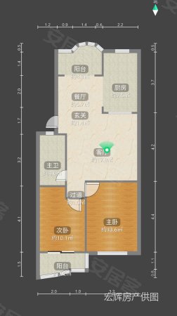 北华苑2室2厅1卫82.52㎡南550万