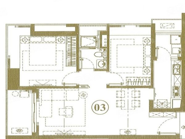 保利天悦MO公寓2室2厅1卫89㎡西498万