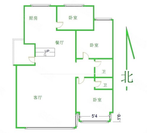 王府花园3室2厅2卫158㎡南北80万