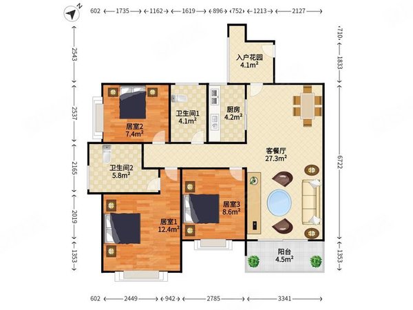 【多图】合景方圆叠翠峰,蕉门租房,叠翠峰三期,高楼层看湖景三房出租