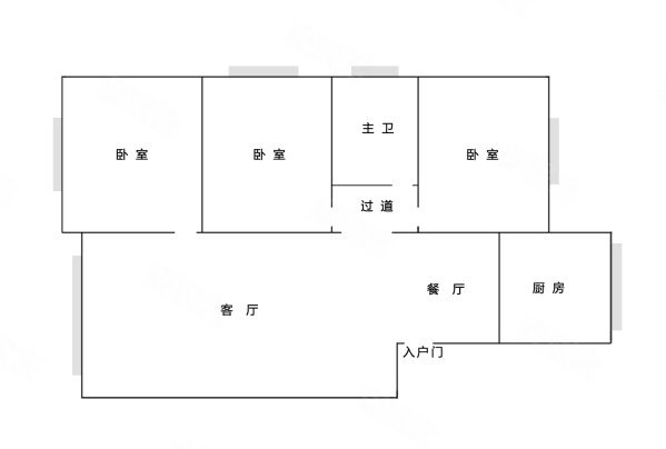 贵州省邮电器材宿舍3室2厅1卫85.1㎡南北62万