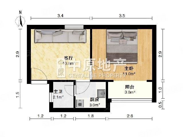 延吉五村1室1厅1卫36.23㎡南160万