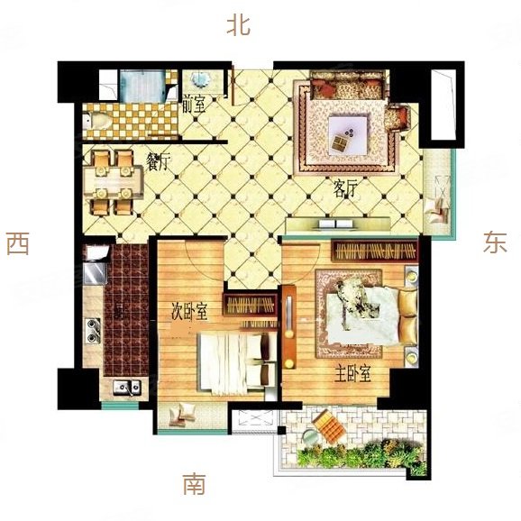 阳光100凤凰广场2室2厅1卫94.71㎡南北155万