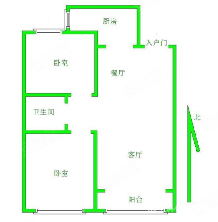 秀兰森活里2室2厅1卫92㎡南北98万