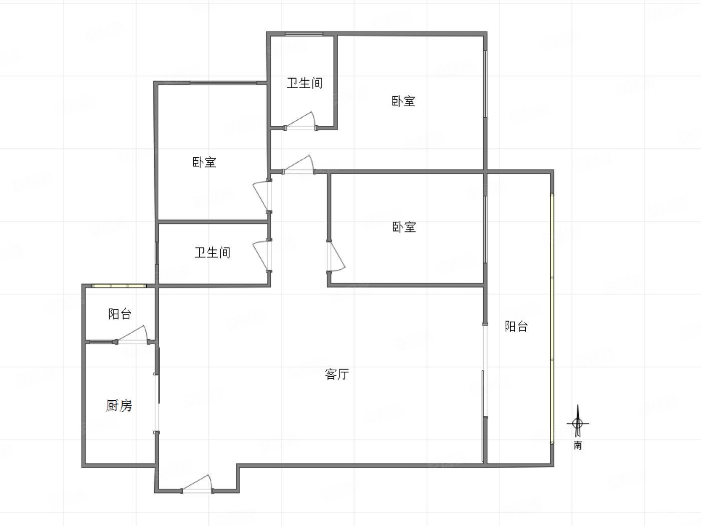 象雄花园3室2厅2卫100㎡南北80万