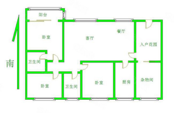 绿城花园3室2厅2卫143㎡南北96万