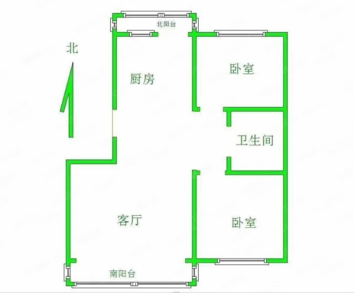 运动佳园1室2厅1卫64.63㎡南23万