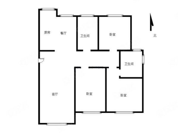 百合和苑3室2厅2卫132.73㎡南北95万