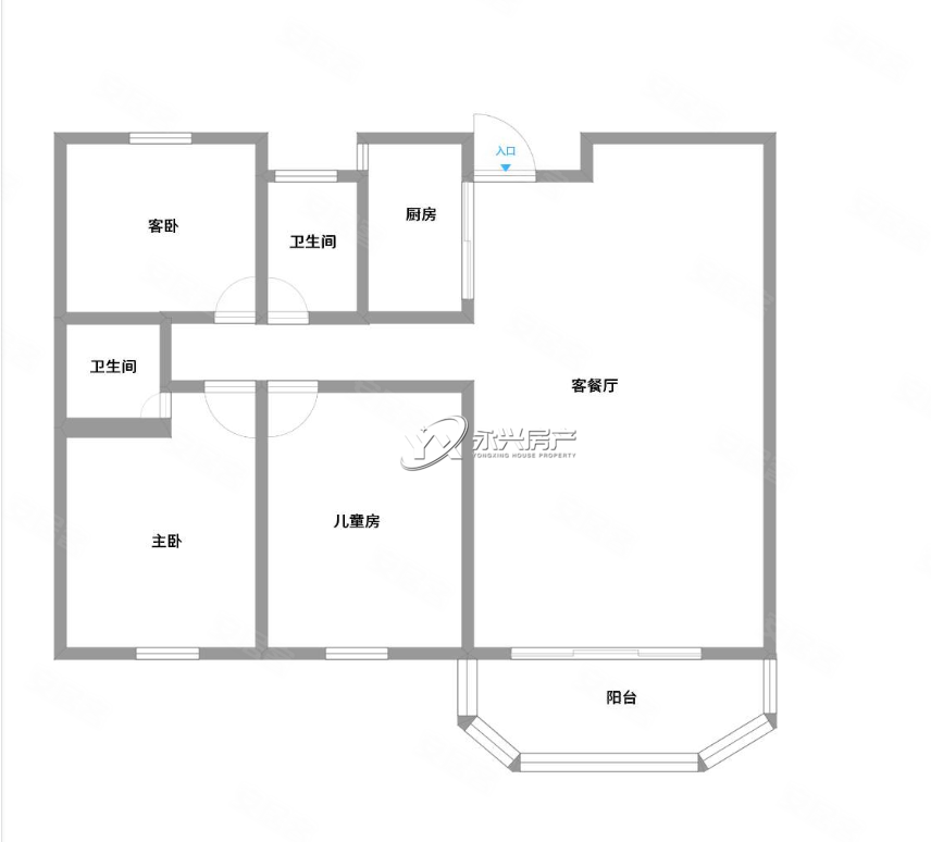 湖西景苑(B区)3室2厅2卫108.7㎡南北85万