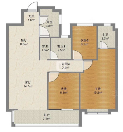 阳光城文澜府3室2厅2卫108㎡东南112.8万