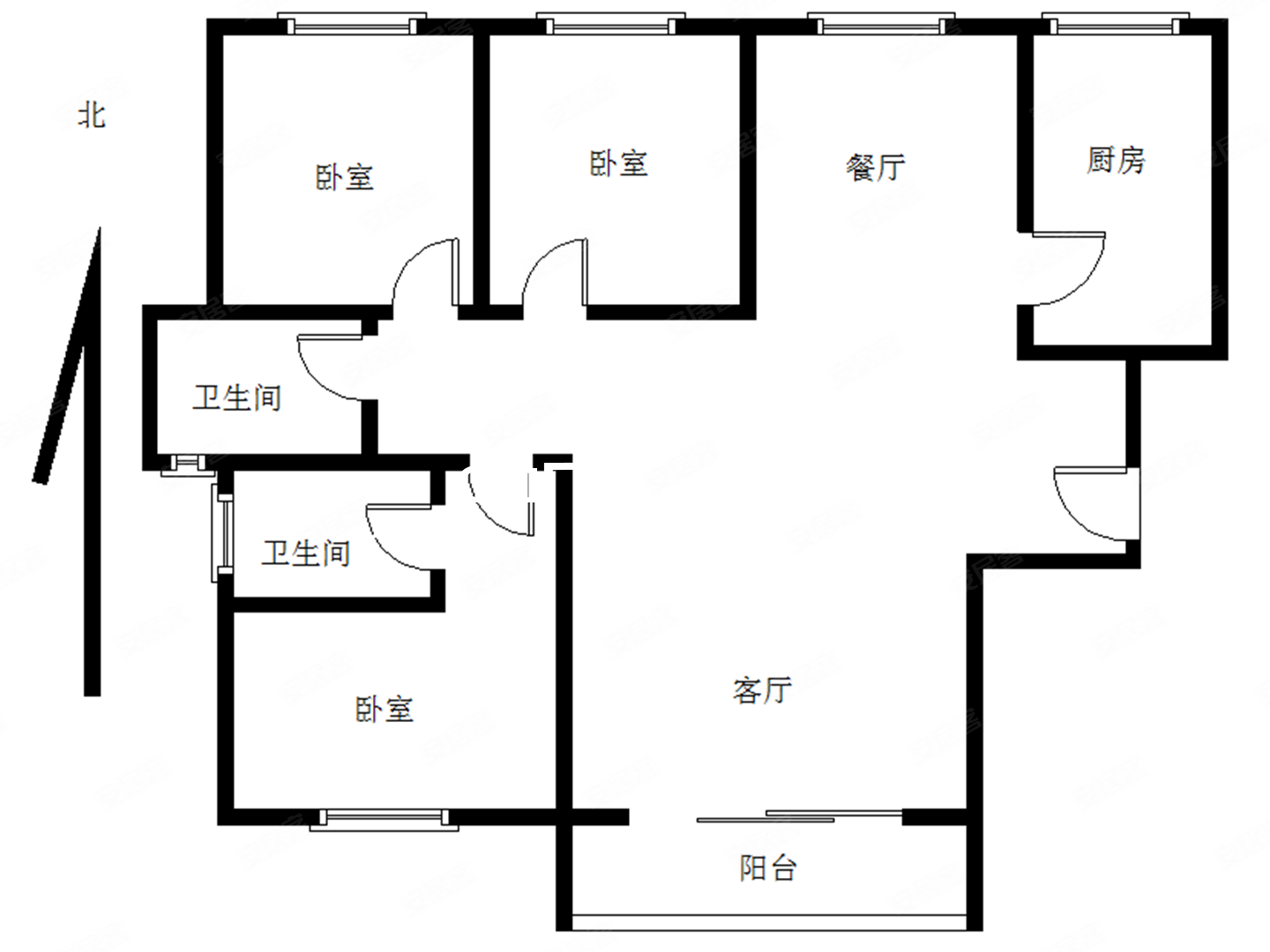 厦航同城湾(公寓住宅)3室2厅2卫121.59㎡南北238万