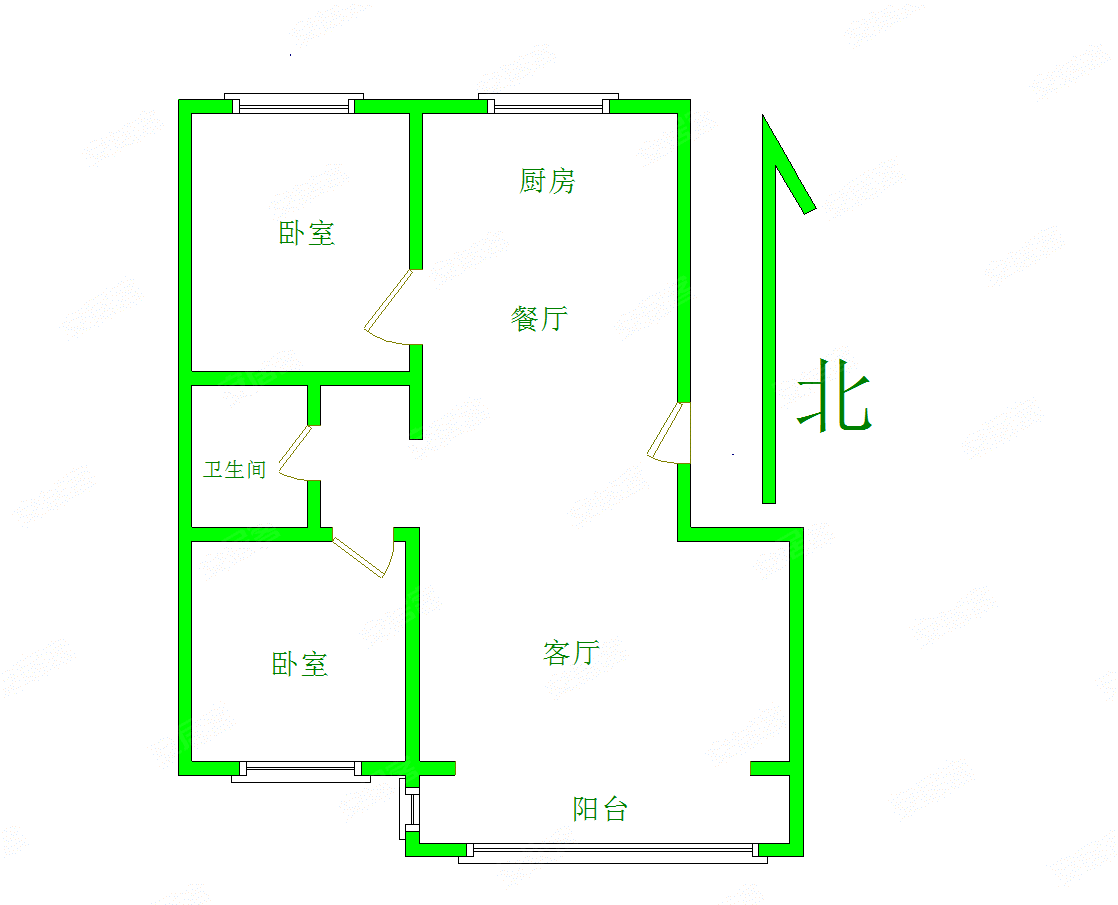 东达景苑2室2厅1卫86.7㎡南北90万