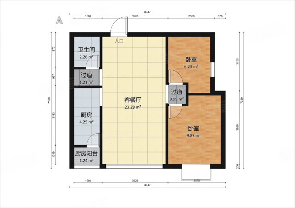 宸欣家园2室1厅1卫80㎡南114万