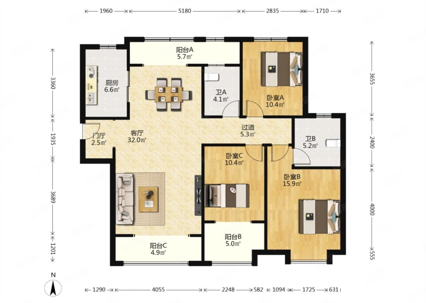 拎包入住,价格可以谈,户型方正,带地下室,润德天悦城云锦园二手房,208