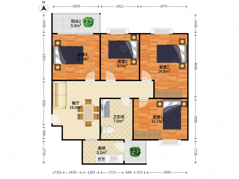 保利花园三期中层超大三房 有密码随时看房 性价比远超同户型