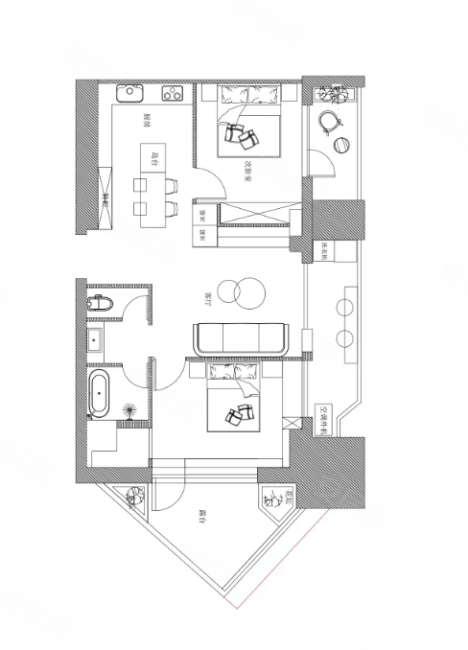 怡水豪庭2室2厅1卫90㎡南北388万