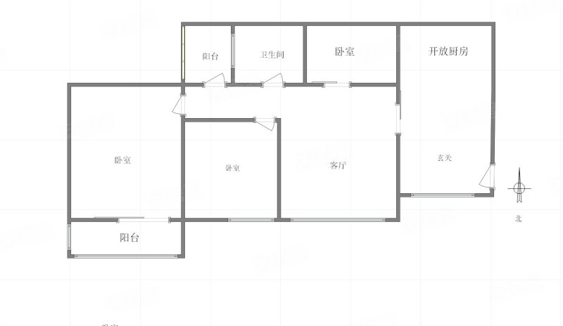 融科海阔天空(北区)3室2厅1卫86㎡北90万