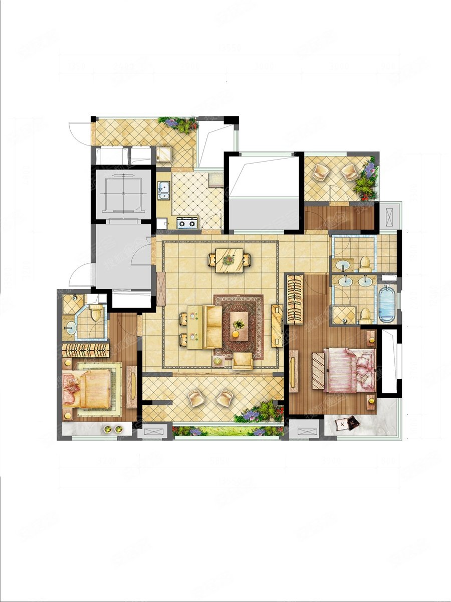 融创越州府(别墅)4室2厅4卫200㎡南550万