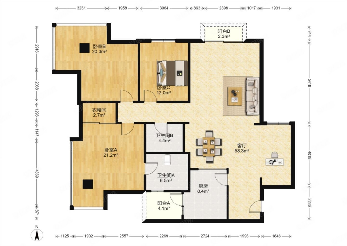 桐梓林风华苑电梯南北通透自住装修产权满五中间楼层