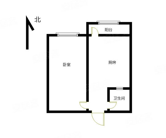 建大二社区1室1厅1卫47㎡北15万