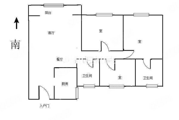 富力城3室2厅2卫110㎡南北66万