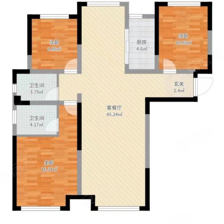 在水一方3室2厅1卫105.01㎡南56万