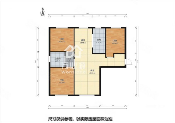 远洋琨庭春华园3室2厅1卫122㎡南北190万