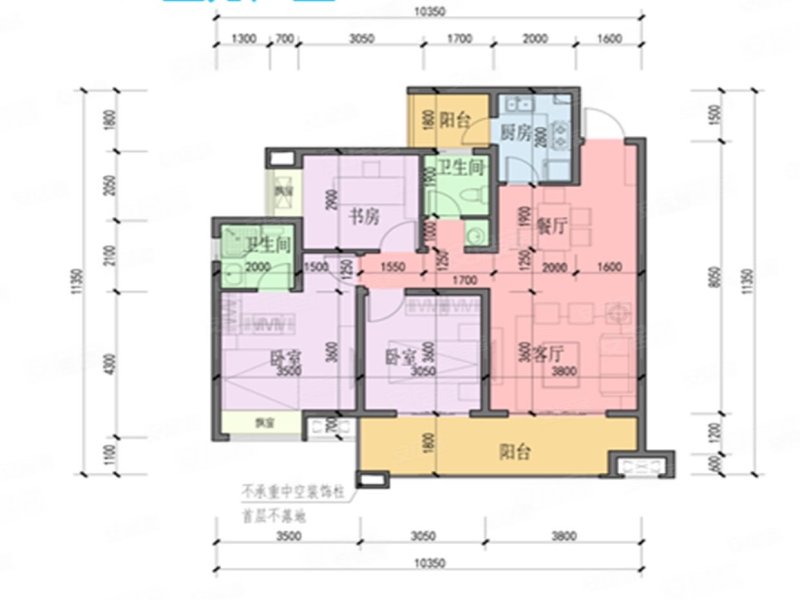 东环晓院3室2厅2卫106.96㎡西南78万